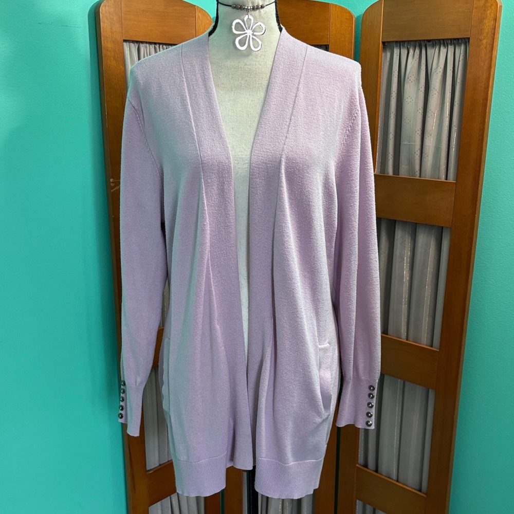 Christopher & Banks Light Purple Open Cardigan
